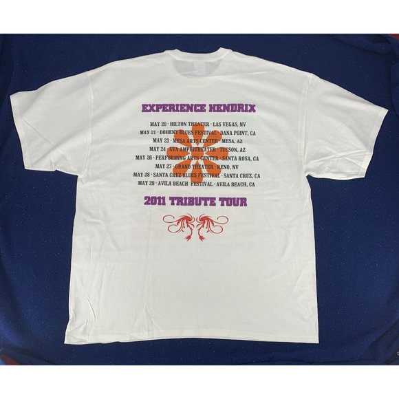 Men's Experience Hendrix 2011 Tribute Tour SS T-Shirt White 2XL NOS - Picture 4 of 5